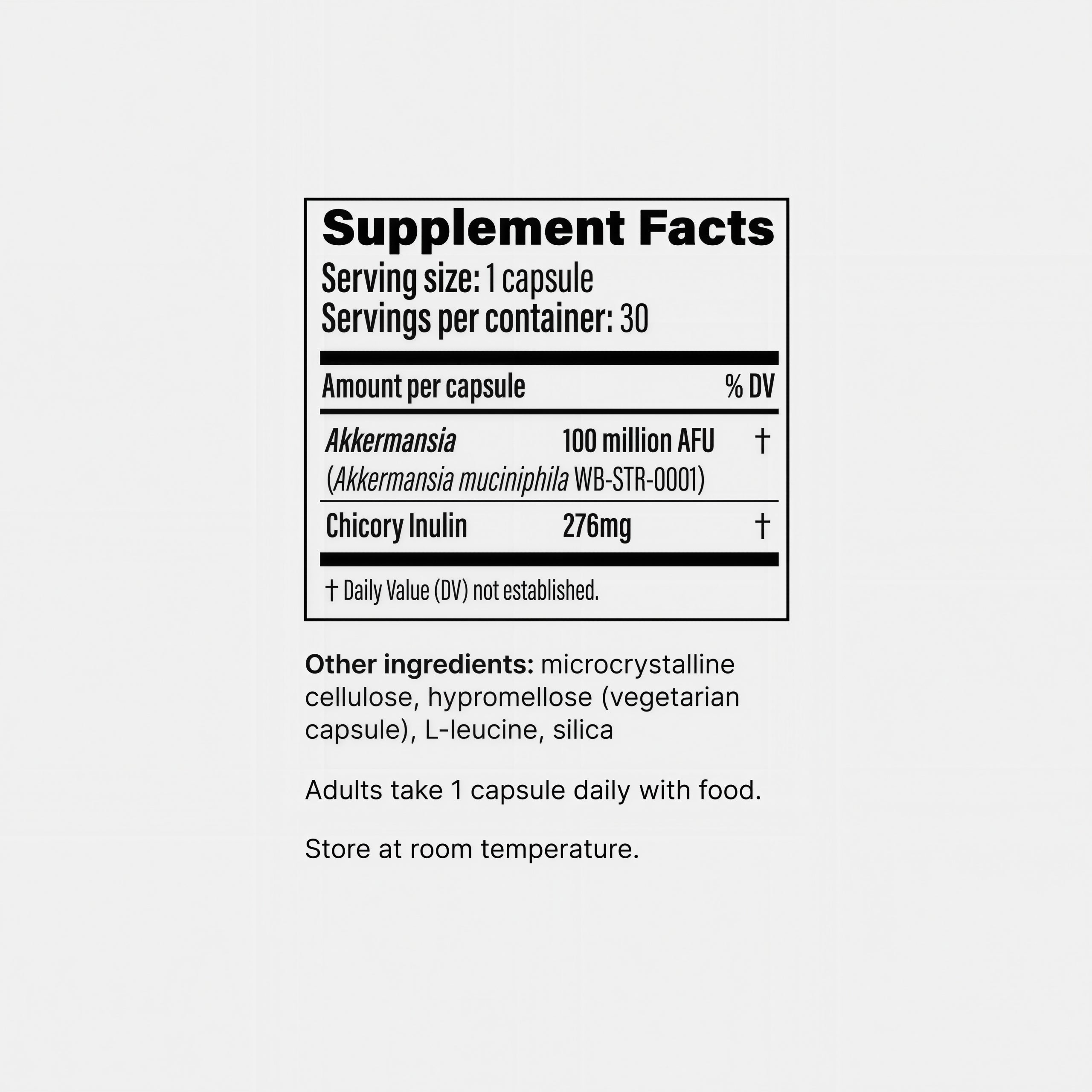 Pendulum Akkermansia Probiotic with Prebiotic Fiber 30 Capsules